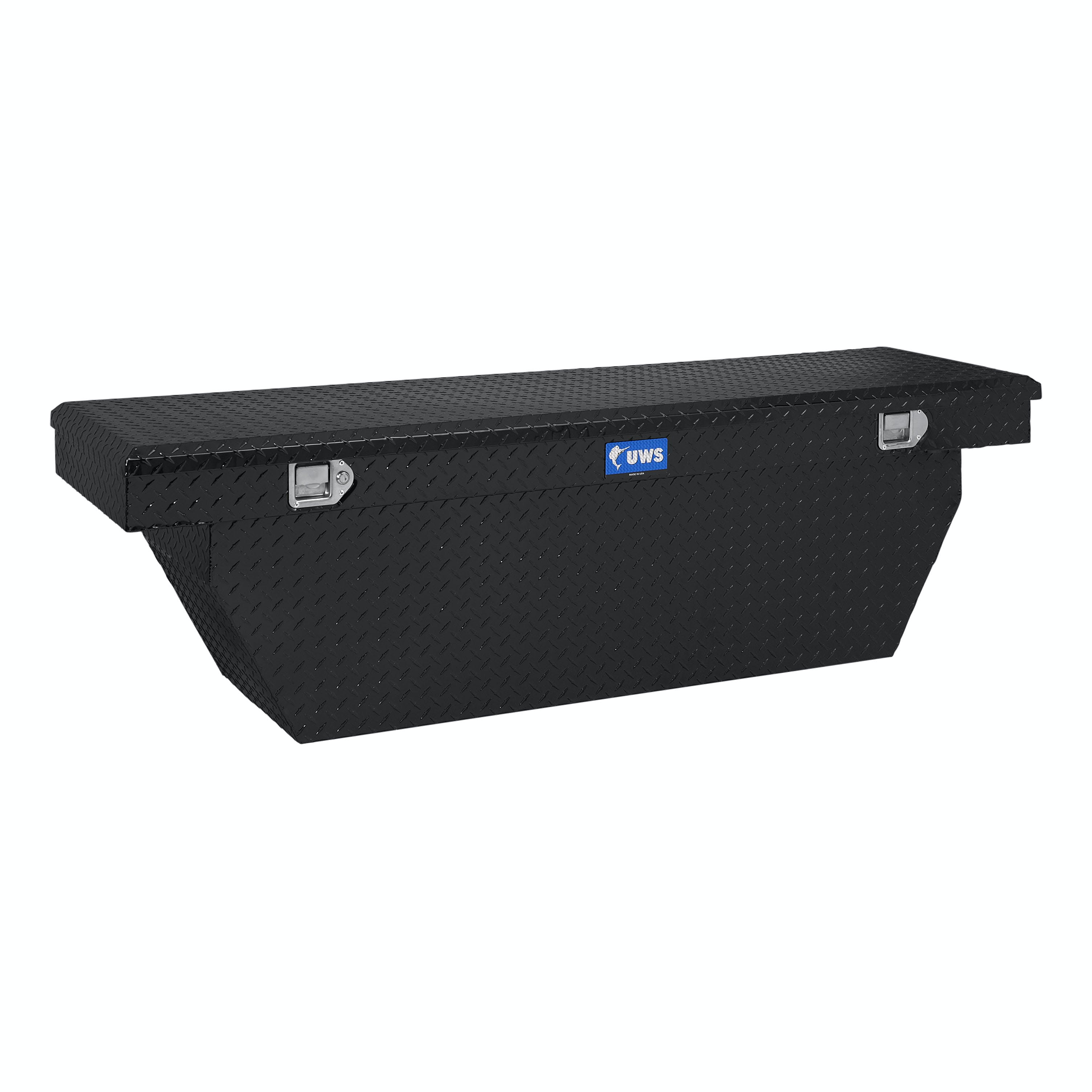 UWS TBSD-69-A-BLK 69 inch Aluminum Single Lid Crossover Toolbox Deep Angled Black