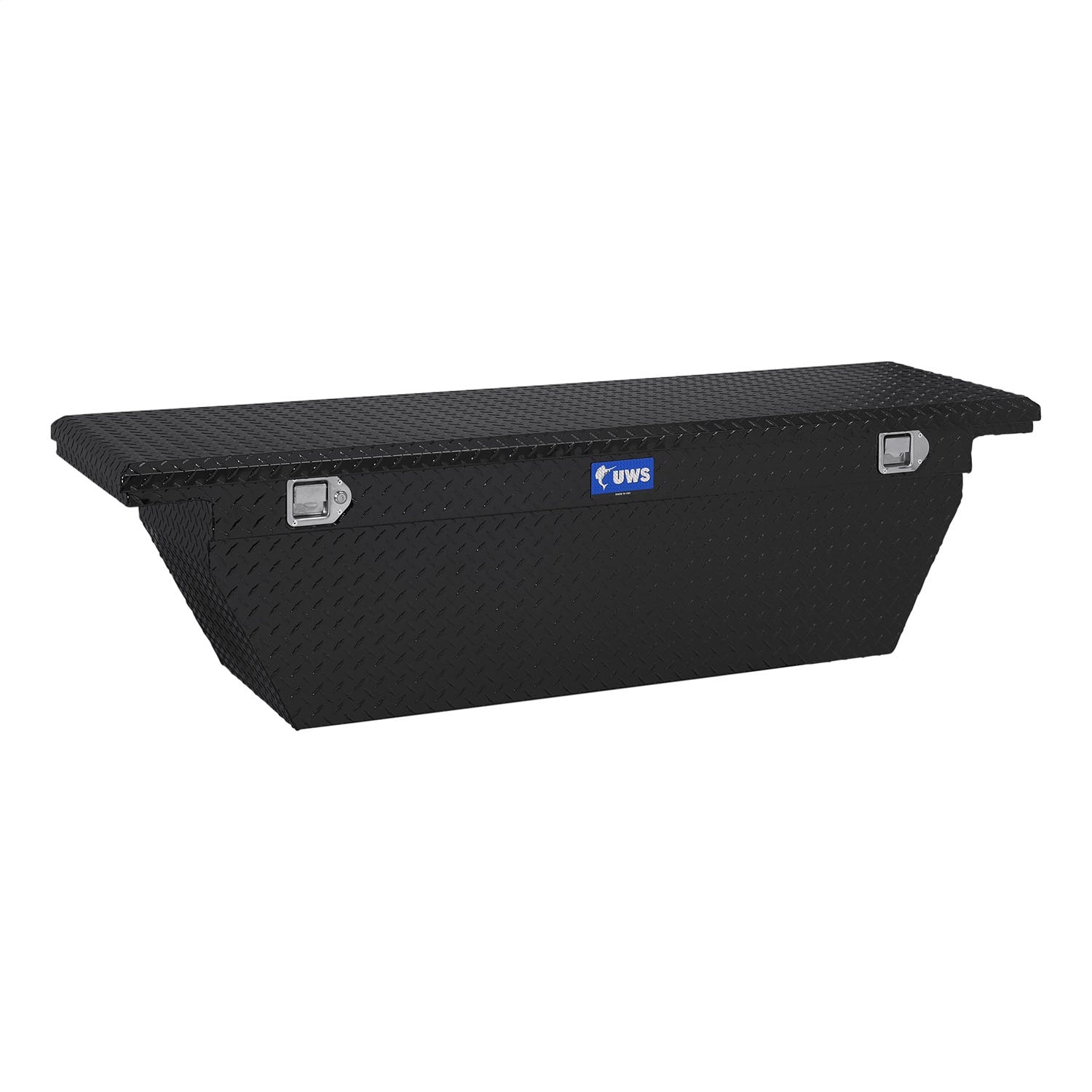 UWS TBSD-72-A-LP-B 72 inch Aluminum Single Lid Crossover Toolbox Deep Low Profile Angled Black