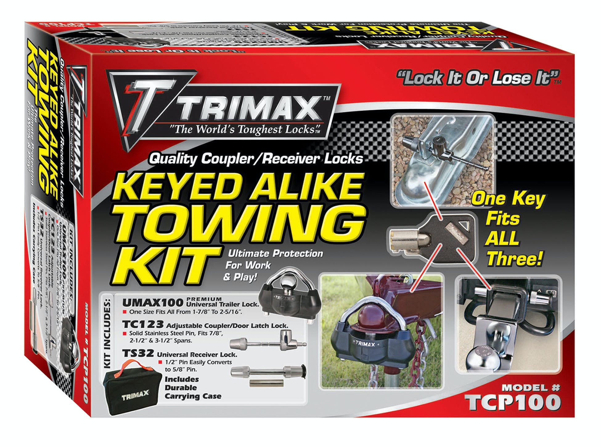 TRIMAX TCP100 All Keyed Alike Combo Pack Set Includes UMAX100,TC123,TS32 and Carrying Case