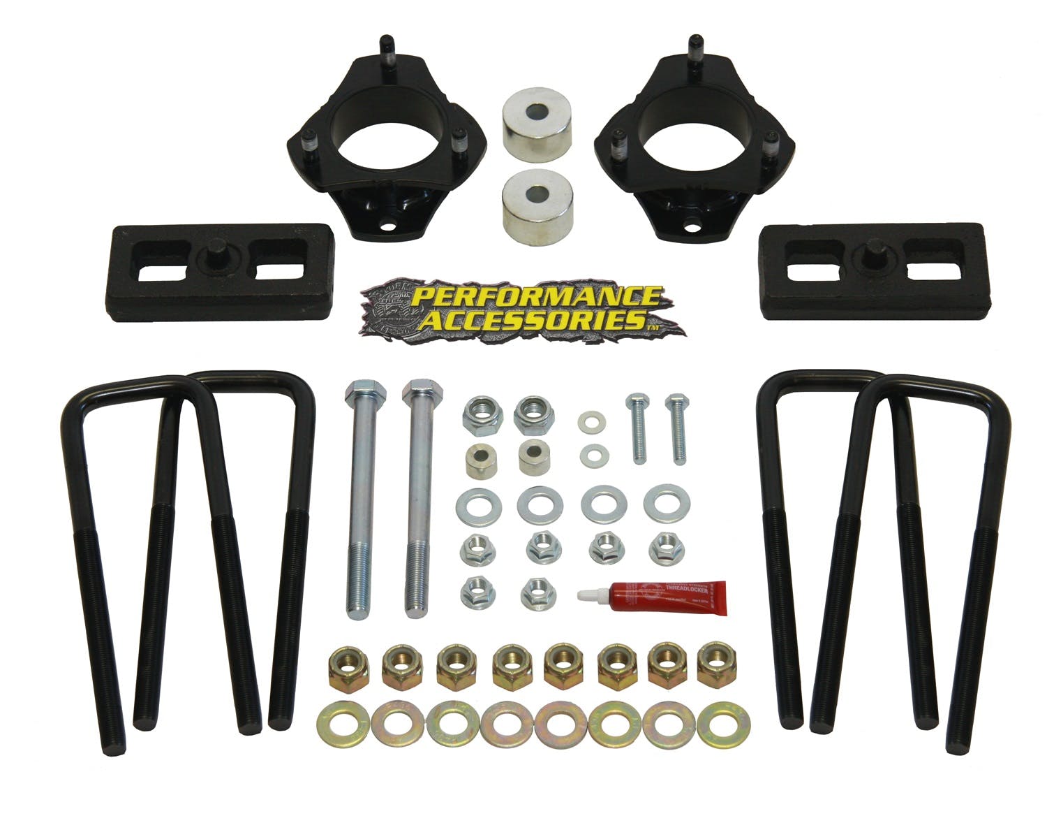 Performance Accessories PATL232PA Strut Extension Leveling Kit; 2.5 inch. Front Lift; 1 inch Rear Lift