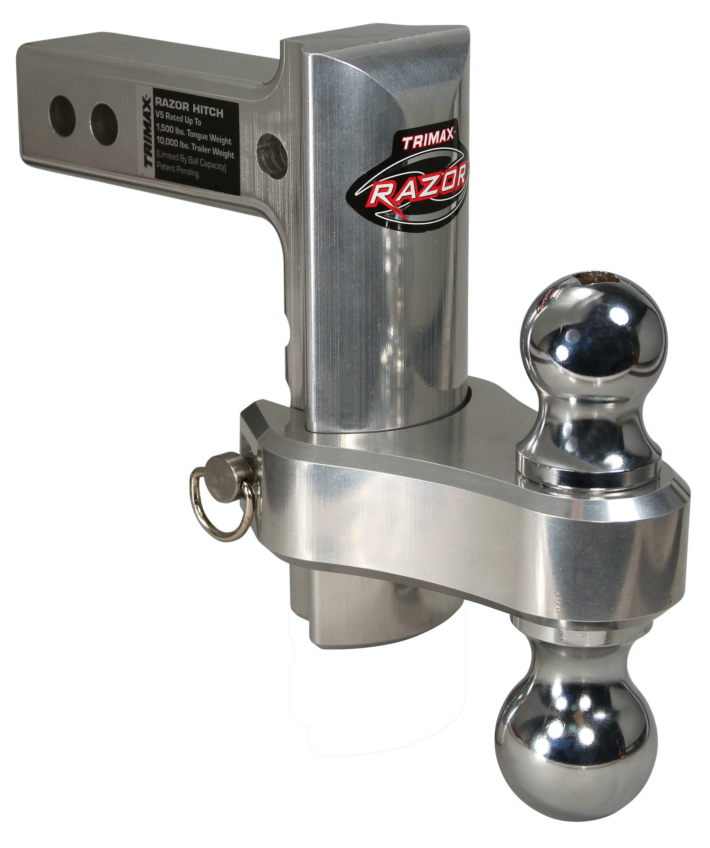 TRIMAX TRZ4ALRP 4 inch Pin and Clip Aluminum Drop Hitch-Dual Ball Included
