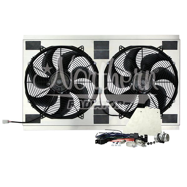 Northern Radiator Z40122 Dual High CFM 16 inch Electric Fan and Shroud - 18 3/4 x 33 7/8 x 4 5/8