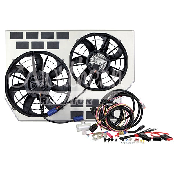 Northern Radiator Z40125 Dual Brushless 14 inch /16 inch Fan and Shroud - 23 3/8 x 33 3/4 x 3 3/8