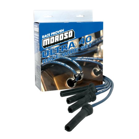 Moroso 73626 Ultra 40 Blue Custom Wire Set (Sleeved, Ford 351W, HEI, 135° Boots)