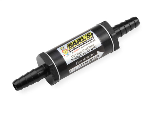 Earl's Performance Plumbing AT230103ERL 5/16 - 3/8 BARB FUEL FILTER BLACK