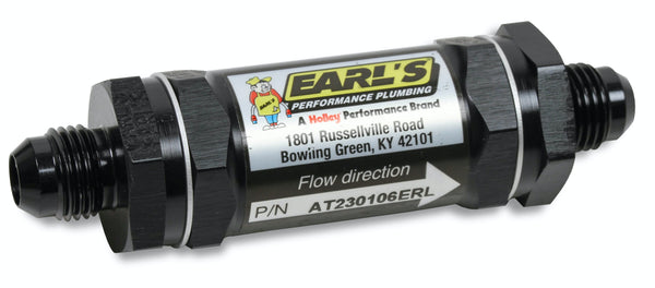 Earl's Performance Plumbing AT230104ERL FUEL FLTR SNT BRZ #4 AN MALE BLACK
