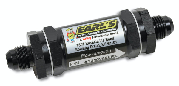 Earl's Performance Plumbing AT230208ERL BLACK -8 AN 85 MIC SCREEN FUEL FILTER