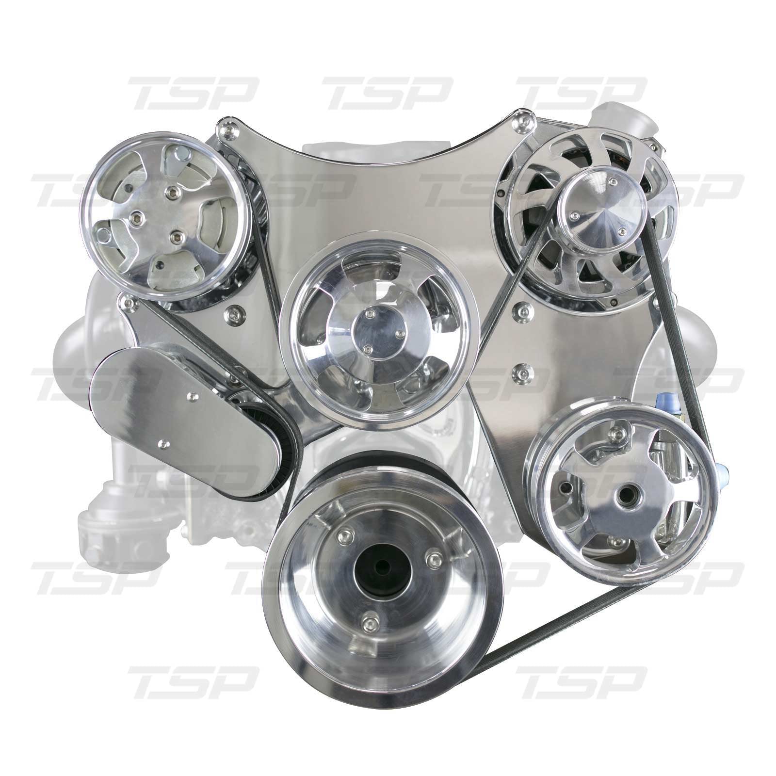 Top Street Performance DS35014P Sbc Serpentine Front Drive System Polished