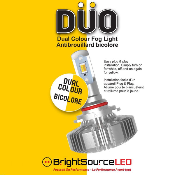 BrightSource 96906 Duo Dual Color LED Fog Light Bulbs - 9006, Twin Pack