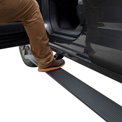 DISCONTINUED - Go Rhino E-Board E1 Electric Running Boards - Textured Black 15-23 Ford F150 F250 F350 SuperCab