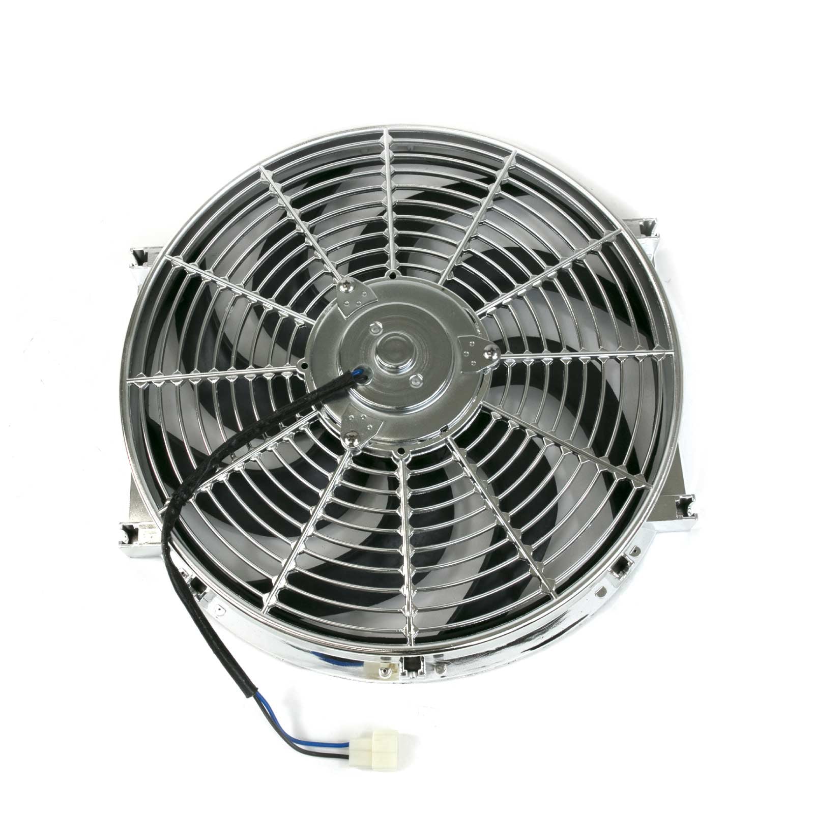 Top Street Performance HC6104C 14 inch Universal Electric Cooling Fan, S-Blade, Chrome