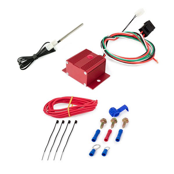 Top Street Performance HC7111R Adjustable Electric Fan Controller Wiring Harness Kit Red