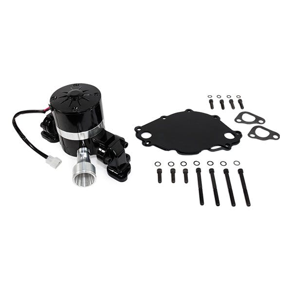 Top Street Performance HC8030BK Aluminum Electric Water Pump Include Backplate, Black