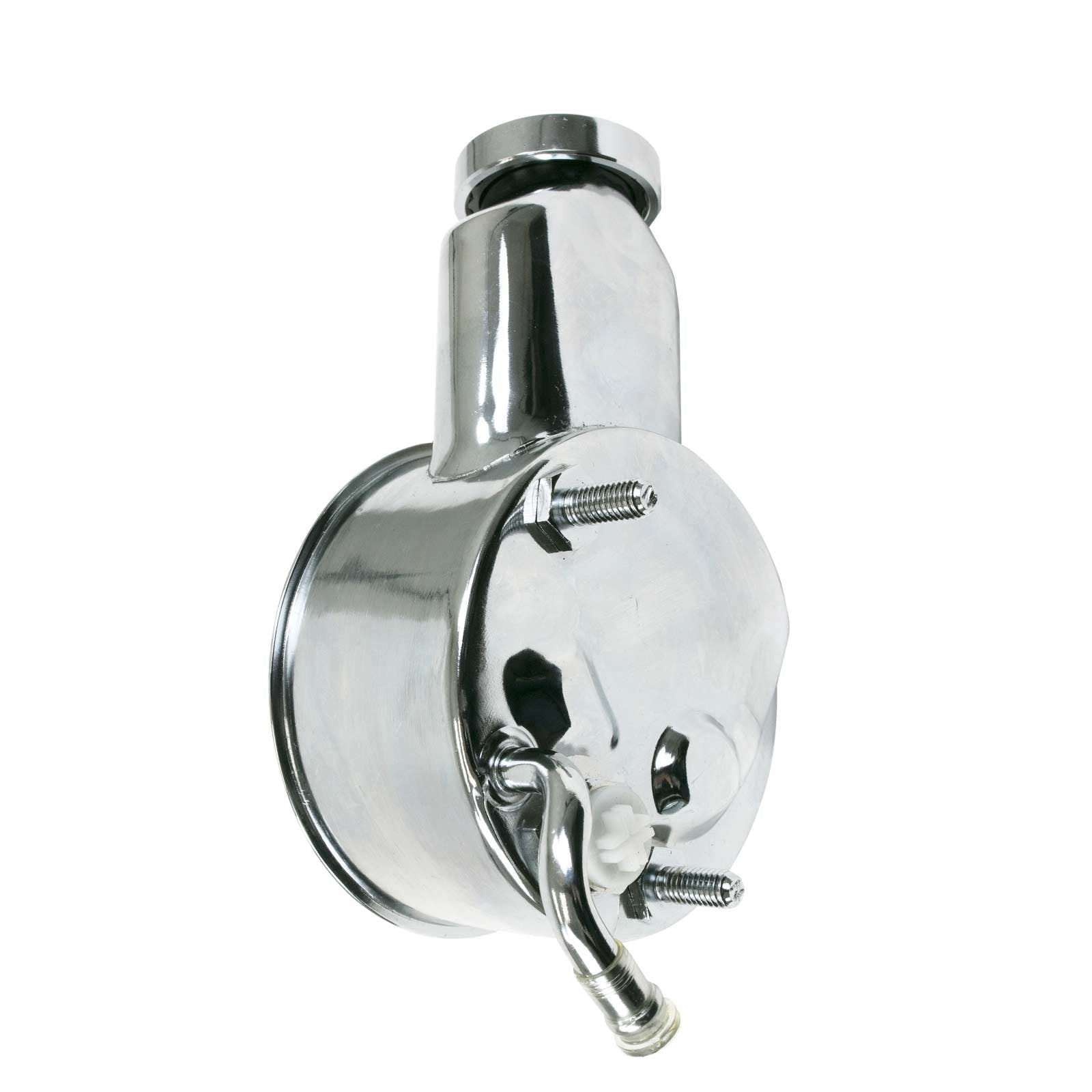 Top Street Performance JM2003C GM Early Saginaw Power Steering Pump With Billet Aluminum Cap and Dipstick, Chrome