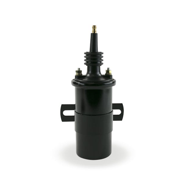 Top Street Performance JM6928BK Ignition Coil Canister Round Oil-Filled, 45K Volt, Male Socket, Black
