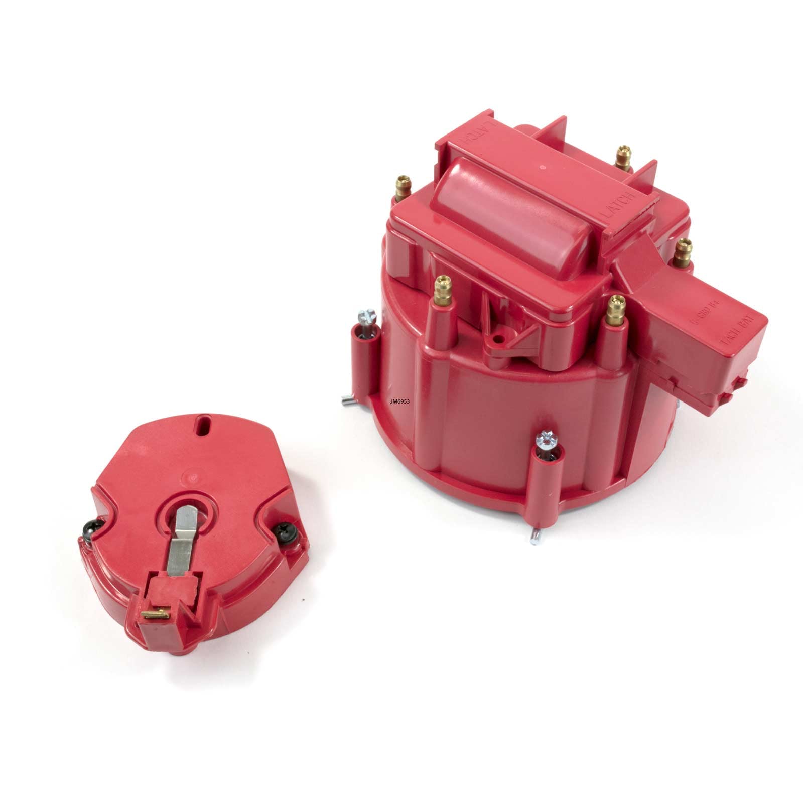 Top Street Performance JM6953R HEI Distributor Cap and Rotor Kit Oem Cap, Coil Cover, Rotor, Red