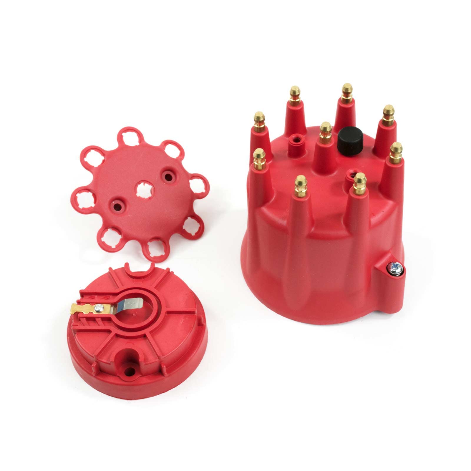 Top Street Performance JM6973R Pro Series Pro Billet Ready To Run Distributor Cap and Rotor Kit Red