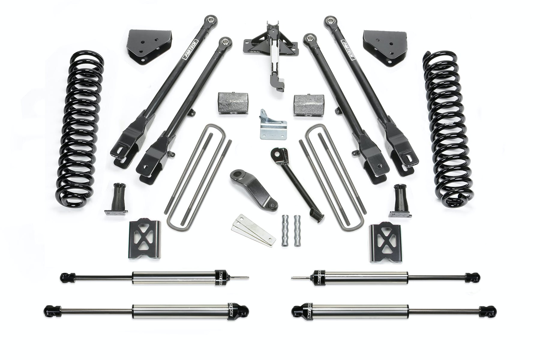 Fabtech K20131DL 6in. 4LINK SYS W/COILS/DLSS SH KS 05-07 FORD F250 4WD W/FACTORY OVERLOAD