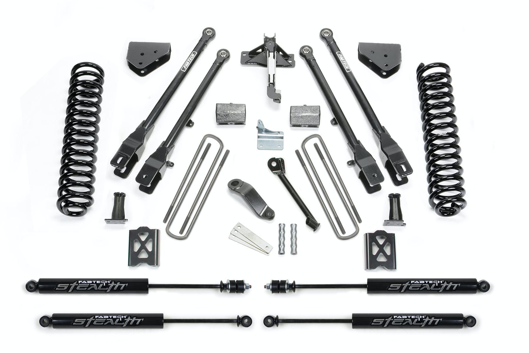 Fabtech K20131M 6in. 4LINK SYS W/COILS/STEALTH 05-07 FORD F250 4WD W/FACTORY OVERLOAD