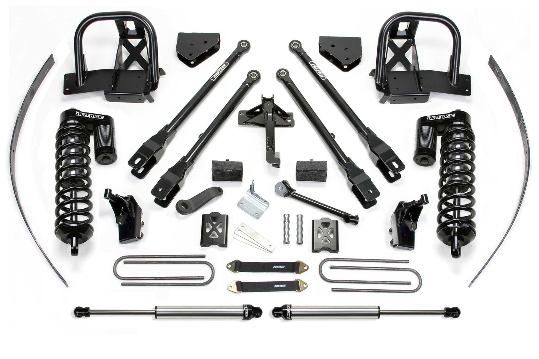 Fabtech K20181DL 8in. 4LINK SYS W/DLSS 4.0 C/O/RR DLSS 05-07 FORD F250 4WD W/FACTORY OVERLOAD