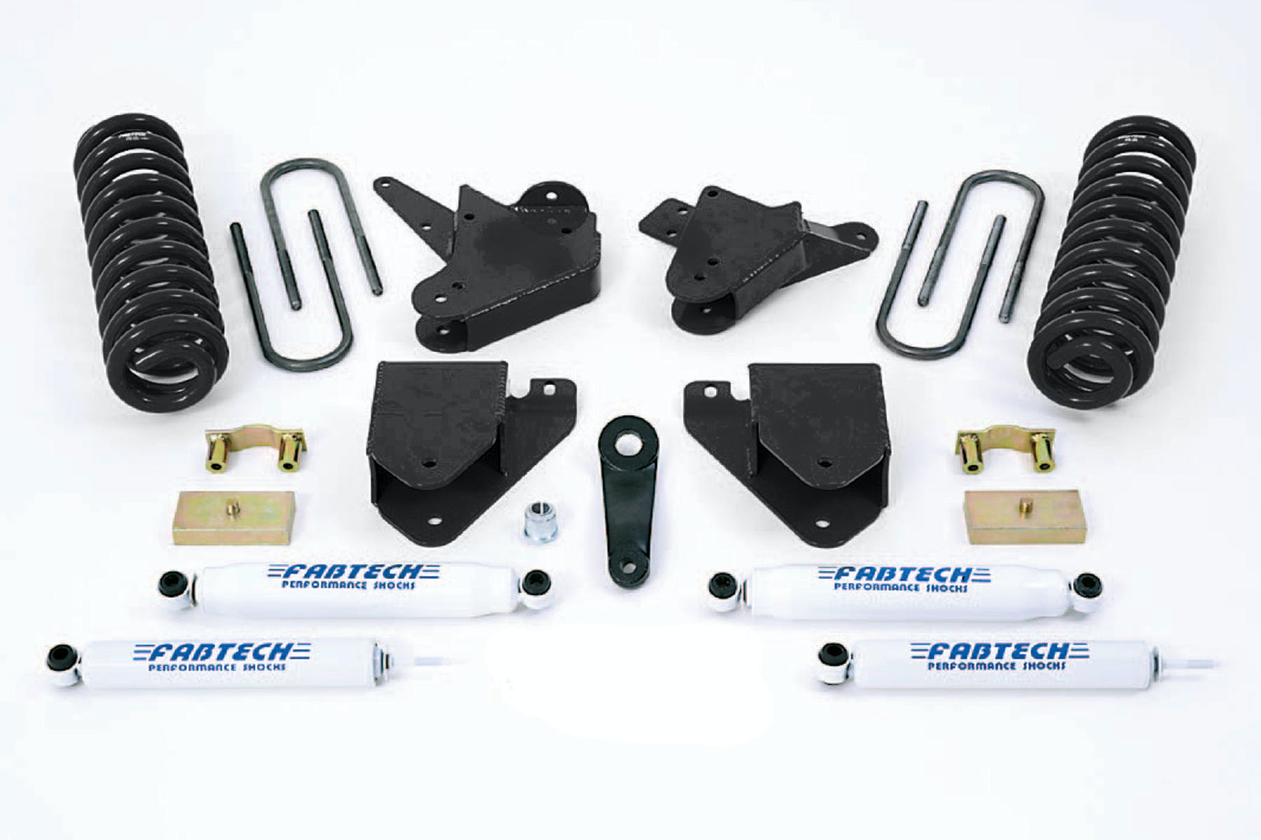 Fabtech K2100 6in. BASIC SYS W/PERF SHKS 01-04 FORD F250/350 2WD/00-05 EXCURSION 2WD W/7.3L DI