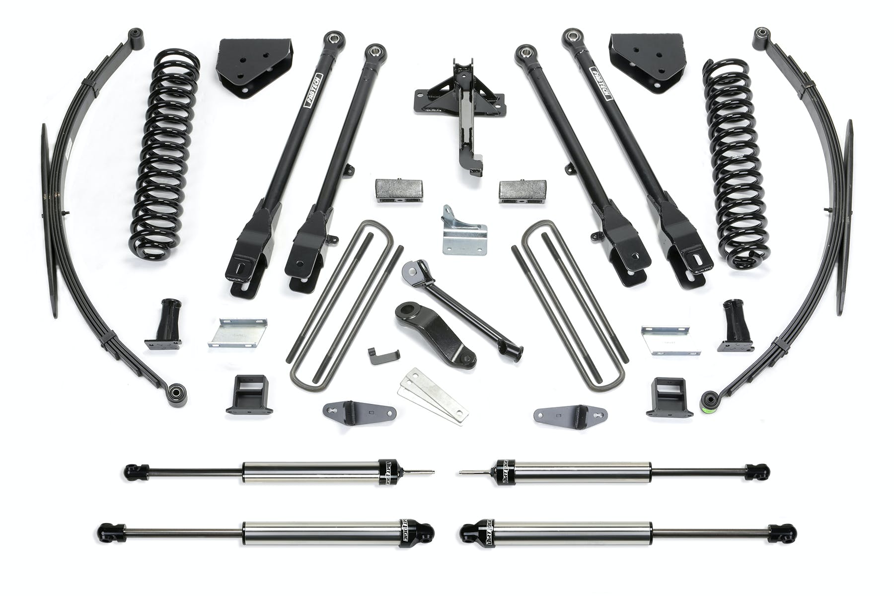 Fabtech K2148DL 10in. 4LINK SYS W/COILS/DLSS SHKS 2011-15 FORD F250 4WD