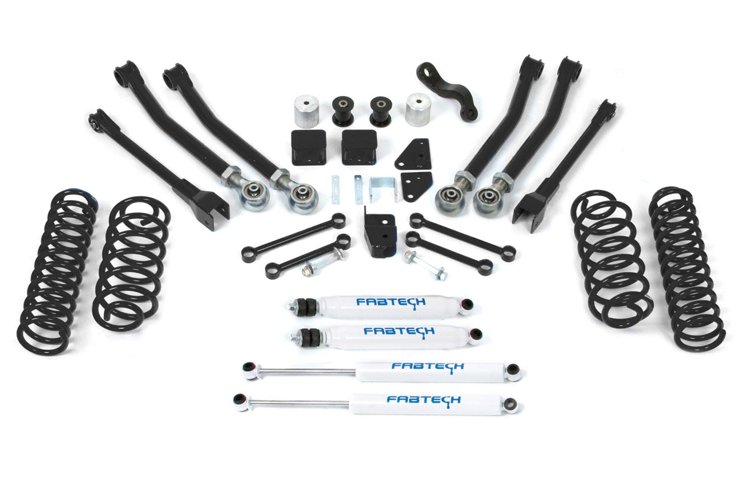 Fabtech K4038 5in. SHORTARM SYS W/COILS/PERF SHKS 07-12 JEEP JK 4WD