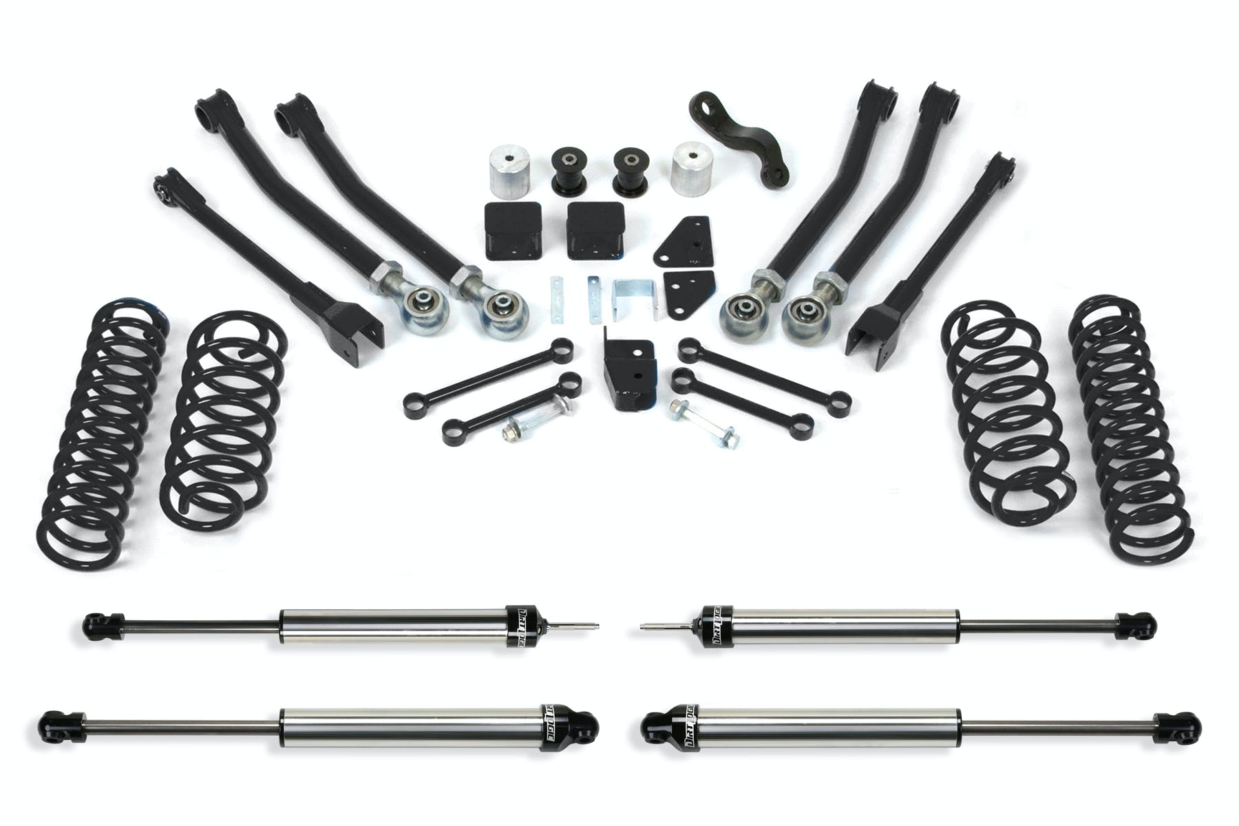 Fabtech K4038DL 5in. SHORTARM SYS W/COILS/DLSS SHKS 07-15 JEEP JK 4WD