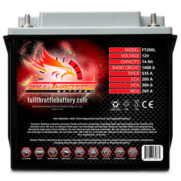 Fullriver Battery FT200L Full Throttle 12V Power Sports Battery