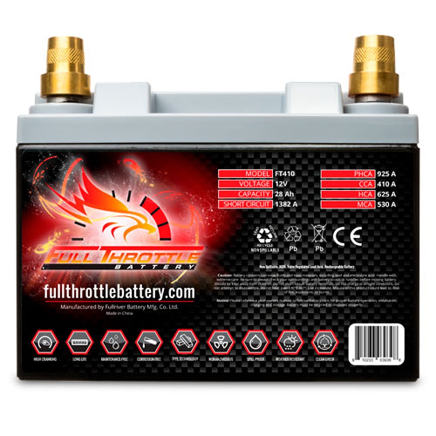 Fullriver Battery FT410 Full Throttle 12V Power Sports Battery