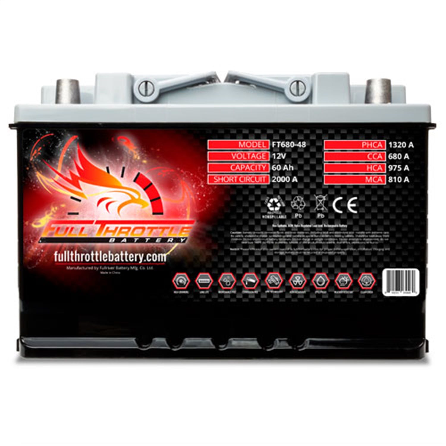 Fullriver Battery FT680-48 Full Throttle 12V Automotive Battery