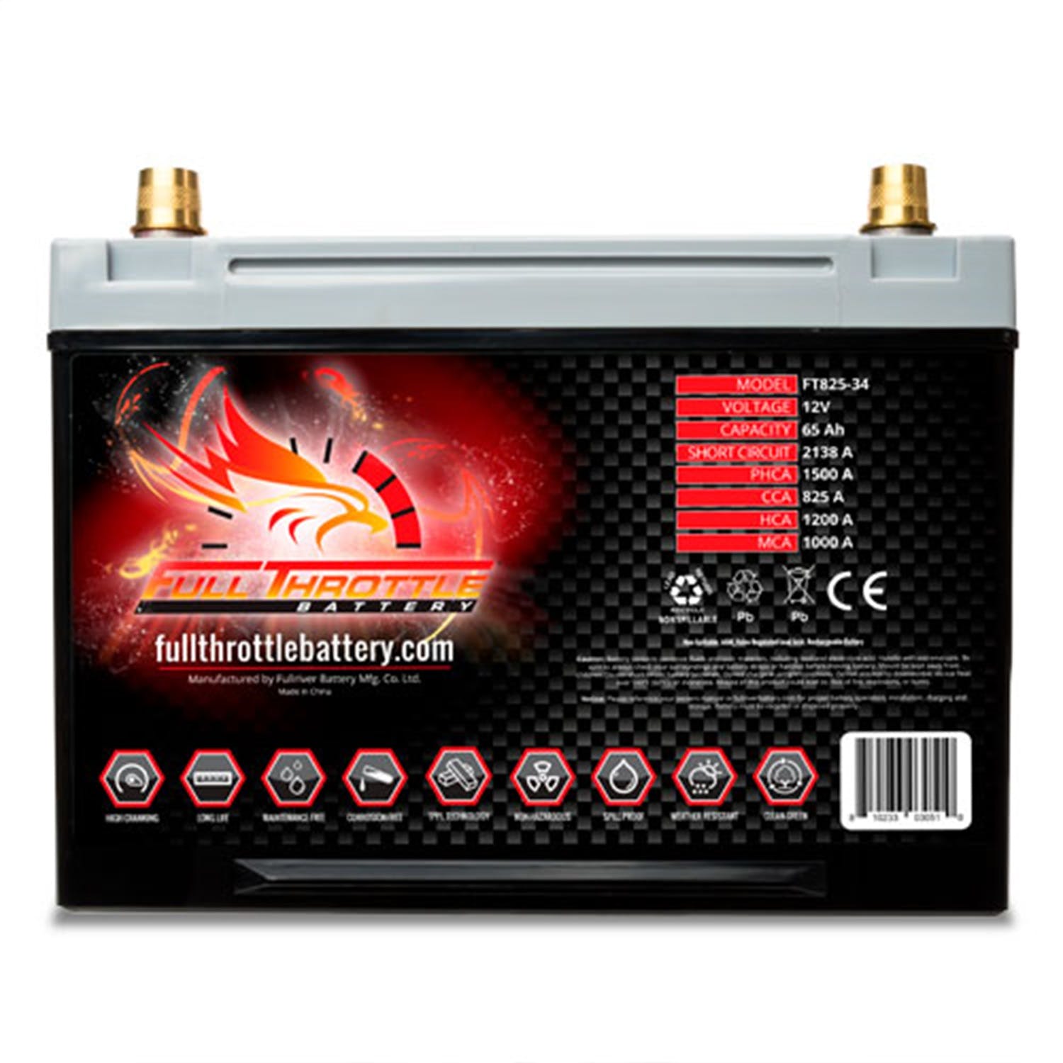 Fullriver Battery FT825-34 Full Throttle 12V Automotive Battery