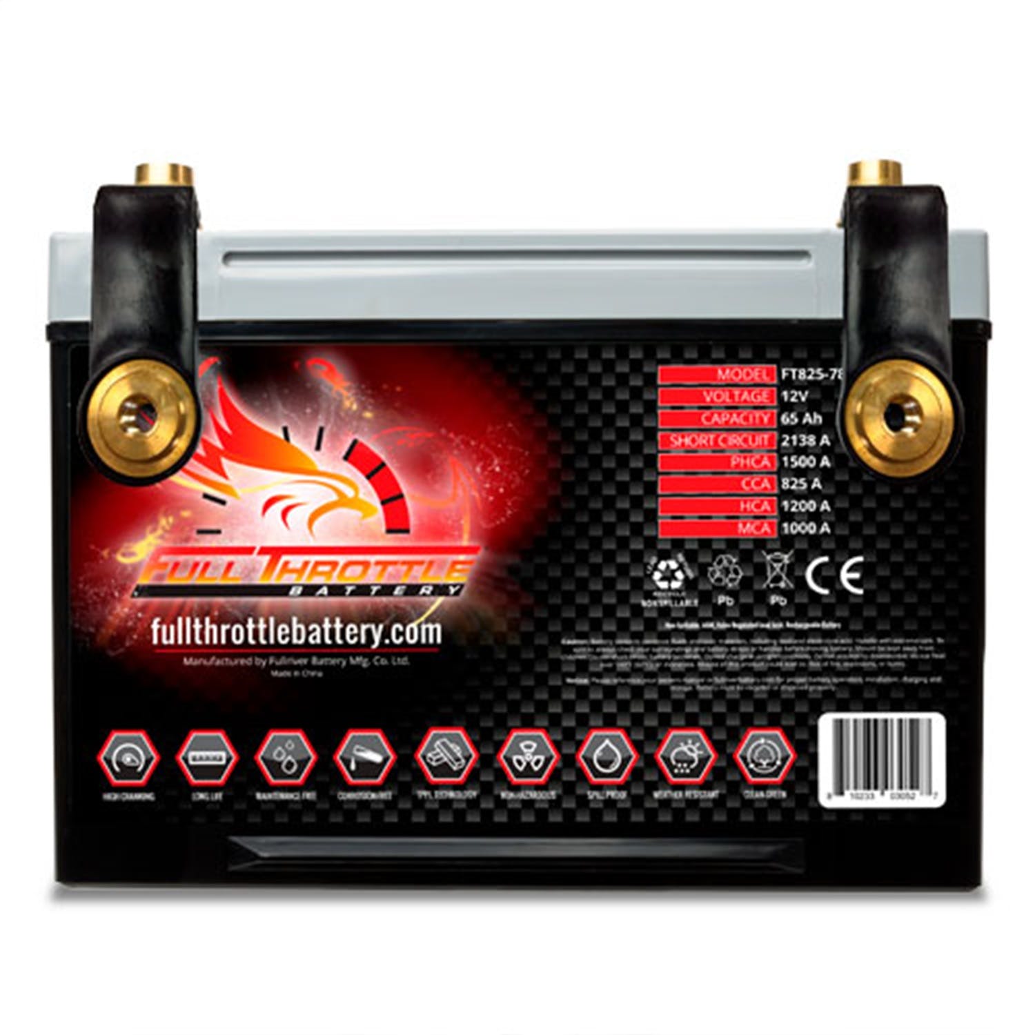 Fullriver Battery FT825-78 Full Throttle 12V Automotive Battery