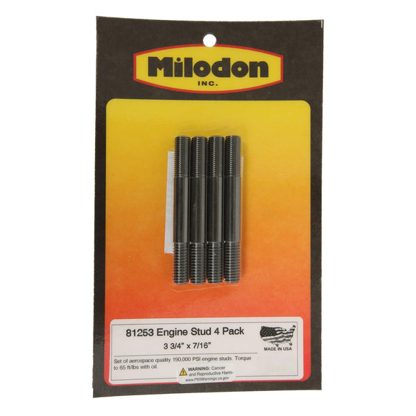 Milodon 4 3/8 x 1/2 Studs 4 Pack 81276