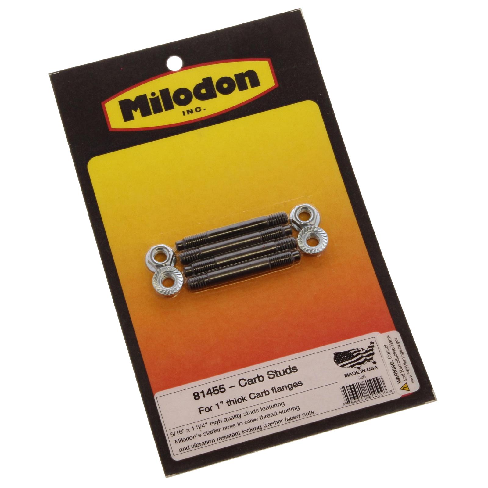 Milodon Carb Studs for 1in Spacer 81455