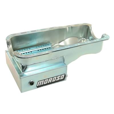 Moroso 20501 Wet Kicked-Out Front Sump Steel Oil Pan (8 deep/9qt/Baffled/Ford SB-351W)