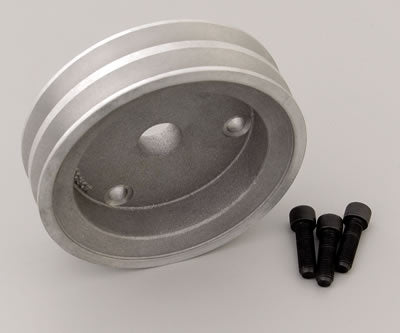 Moroso 64060 Cast Aluminum Double Groove Crankshaft Pulley (SBC, Short Water Pump)