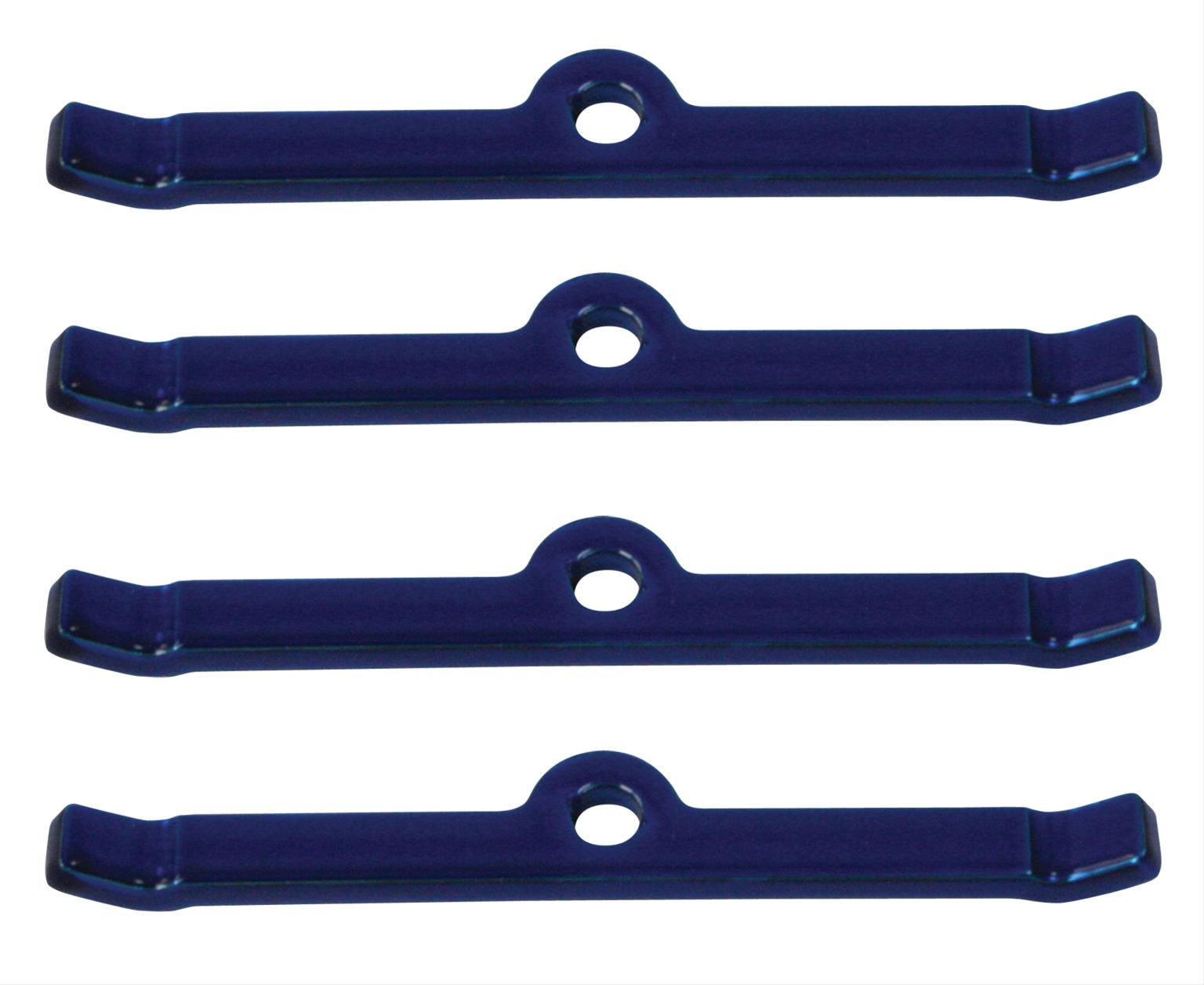 Moroso 68506 Blue Powder-Coated Steel Valve Cover Hold Down Tabs (SBC)