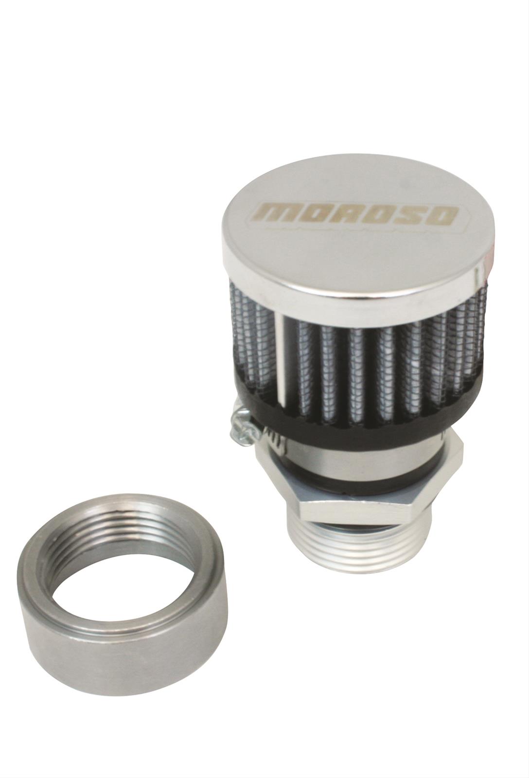 Moroso 68849 V/C Breather Kit, Steel, U-Weld, Chrome Breather