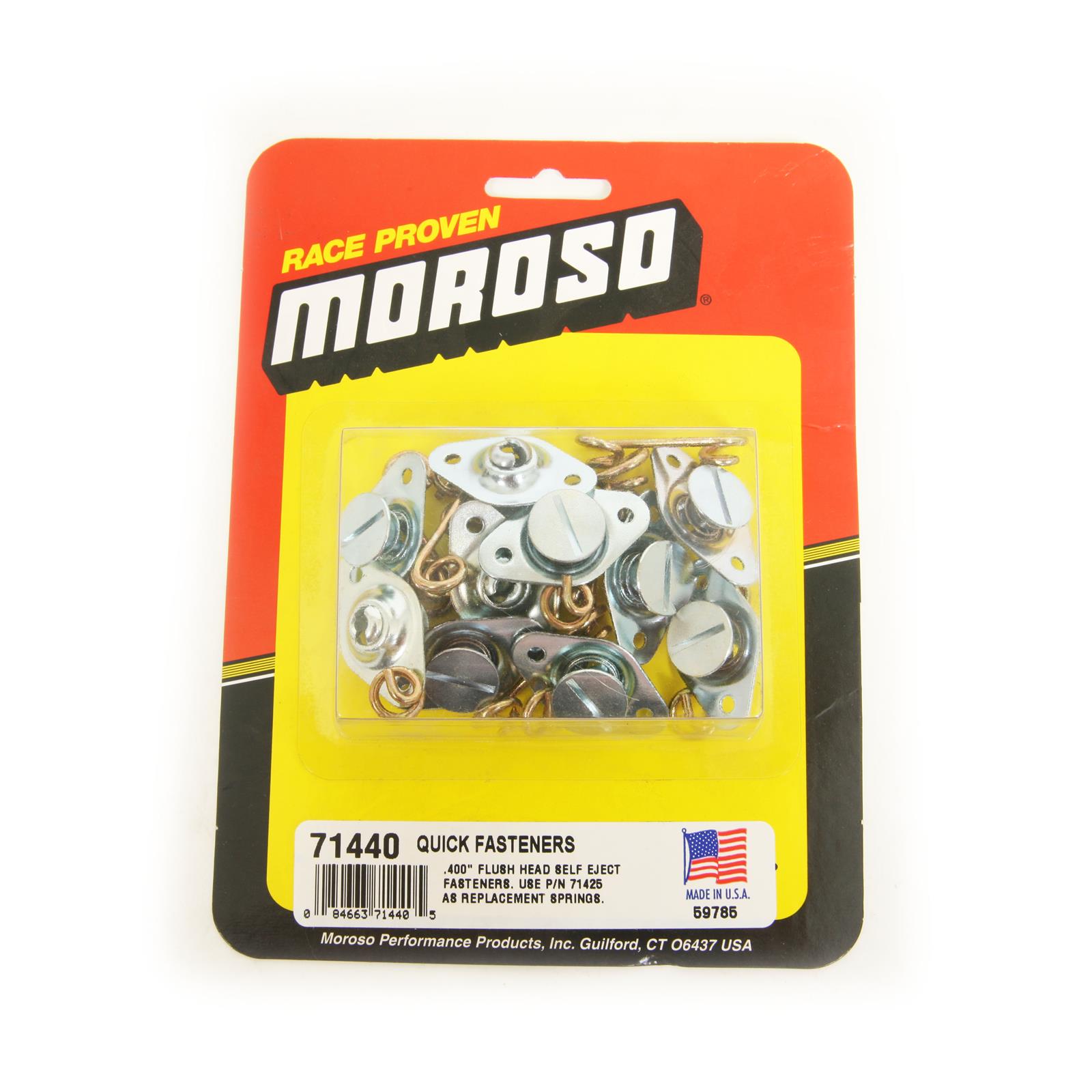 Moroso 71440 5/16 Slotted Flush-Head Quick Fasteners (Steel/.400-Short/10pk)