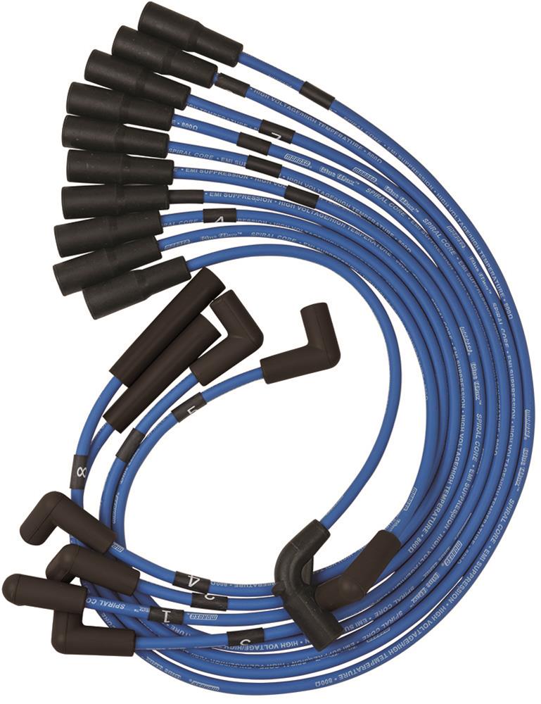 Moroso 72524 Blue Max Spiral Core Custom Wire Set (Blue/Unsleeved/90°/HEI)
