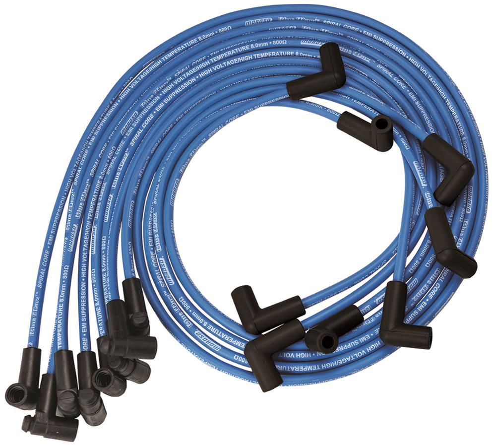 Moroso 72561 Blue Max Spiral Core Custom Wire Set (Blue/Unsleeved/90°/HEI)