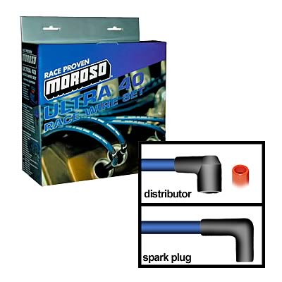 Moroso 73724 Ultra 40 Black Custom Wire Set (Unsleeved/SBC/Sprint Magneto/Raised Cam)