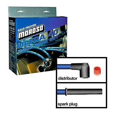 Moroso 73667 Ultra 40 Blue Custom Wire Set (Unsleeved, BBC, Over VC/Non-HEI Cap)