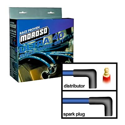 Moroso 73672 Ultra 40 Blue Custom Wire Set (Unsleeved, BBC, Under Header/HEI Crab)