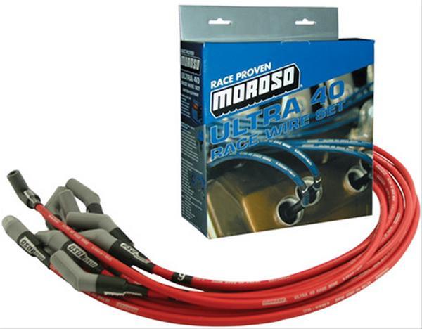 Moroso 73696 Ultra 40 Red Custom Wire Set (Unsleeved, Ford 289-302, Non-HEI)