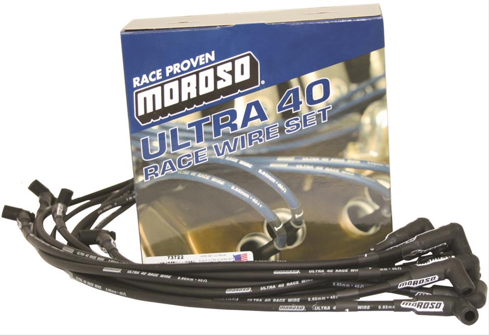 Moroso 73722 Ultra 40 Black Custom Wire Set (Unsleeved, SBC, Sprint, HEI)