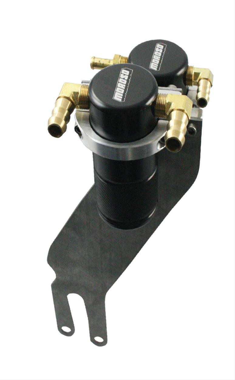 Moroso 85637 Black Twin Small Body Air-Oil Separator (05-11 Lotus Elise/Exige)