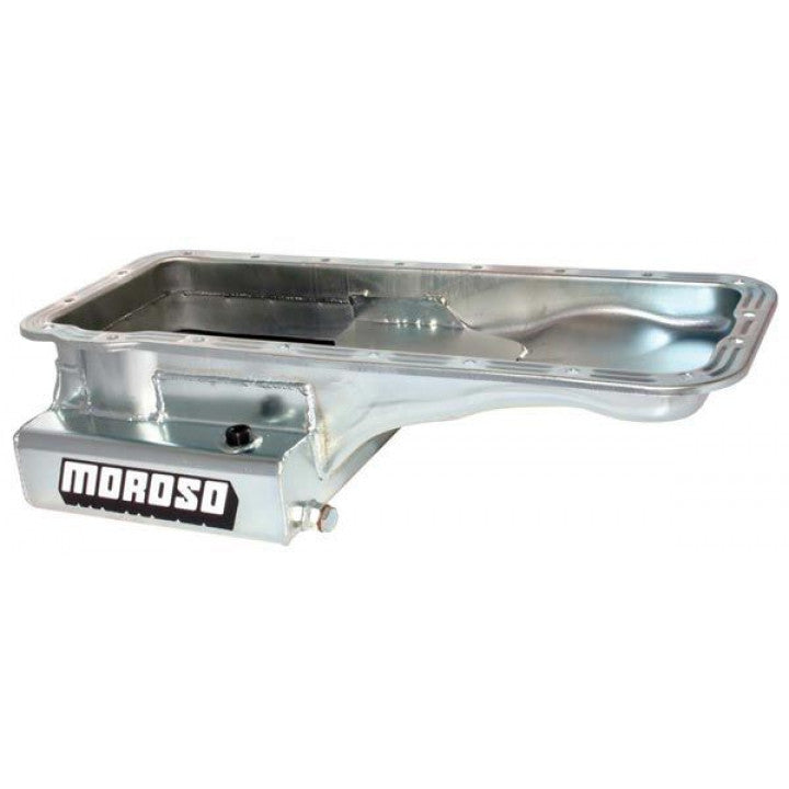 Moroso 20607 Wet Front Sump Kicked-Out Steel Oil Pan (6 deep/8qt/Baffled/Ford BB 352-428 FE)