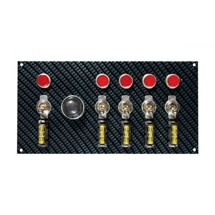 Moroso 74139 Dash-Mount Fiber Design Toggle Switch Panel (Starter Button, 1/2 LED)